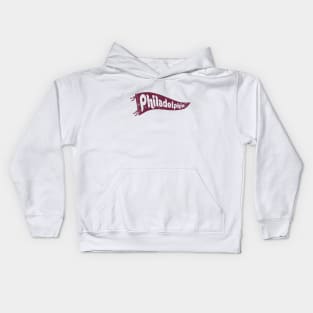 Philadelphia Retro Pennant - White Kids Hoodie